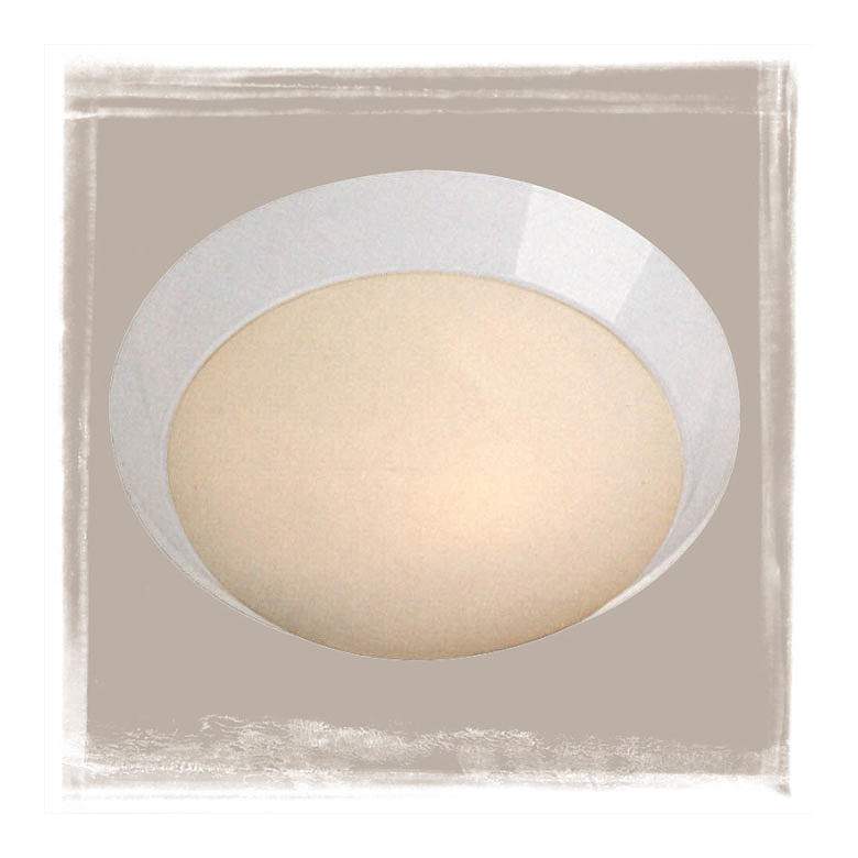 Image 1 Cobalt 15" Wide 2-Light White Flush Mount w/ Opal Glass Shade