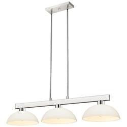 Cobalt 46" Wide Brushed Nickel 3-Light Billiard Pendant