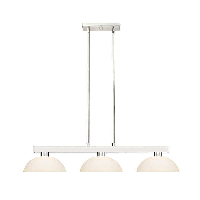 Image 5 Cobalt 46" Wide Brushed Nickel 3-Light Billiard Pendant more views