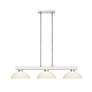 5_Cobalt 46" Wide Brushed Nickel 3-Light Billiard Pendant more views