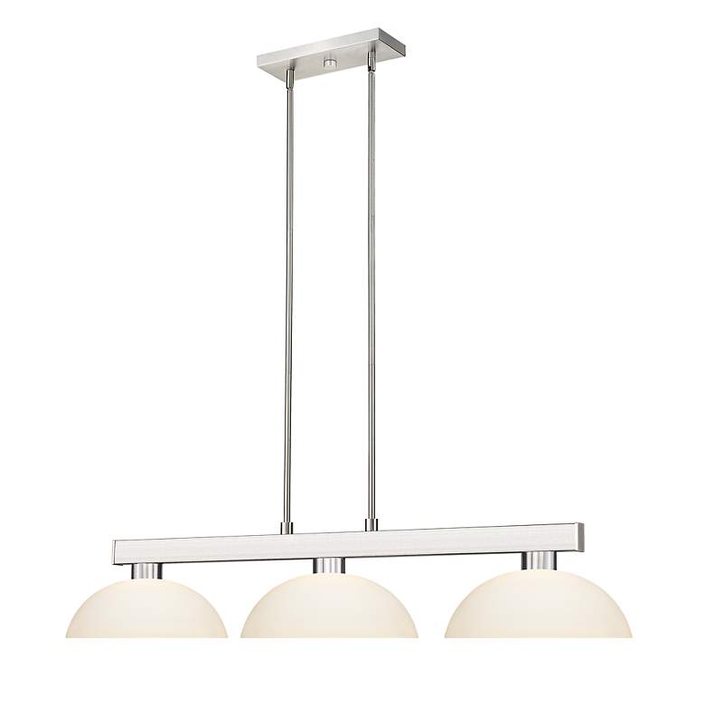 Image 6 Cobalt 46" Wide Brushed Nickel 3-Light Billiard Pendant more views
