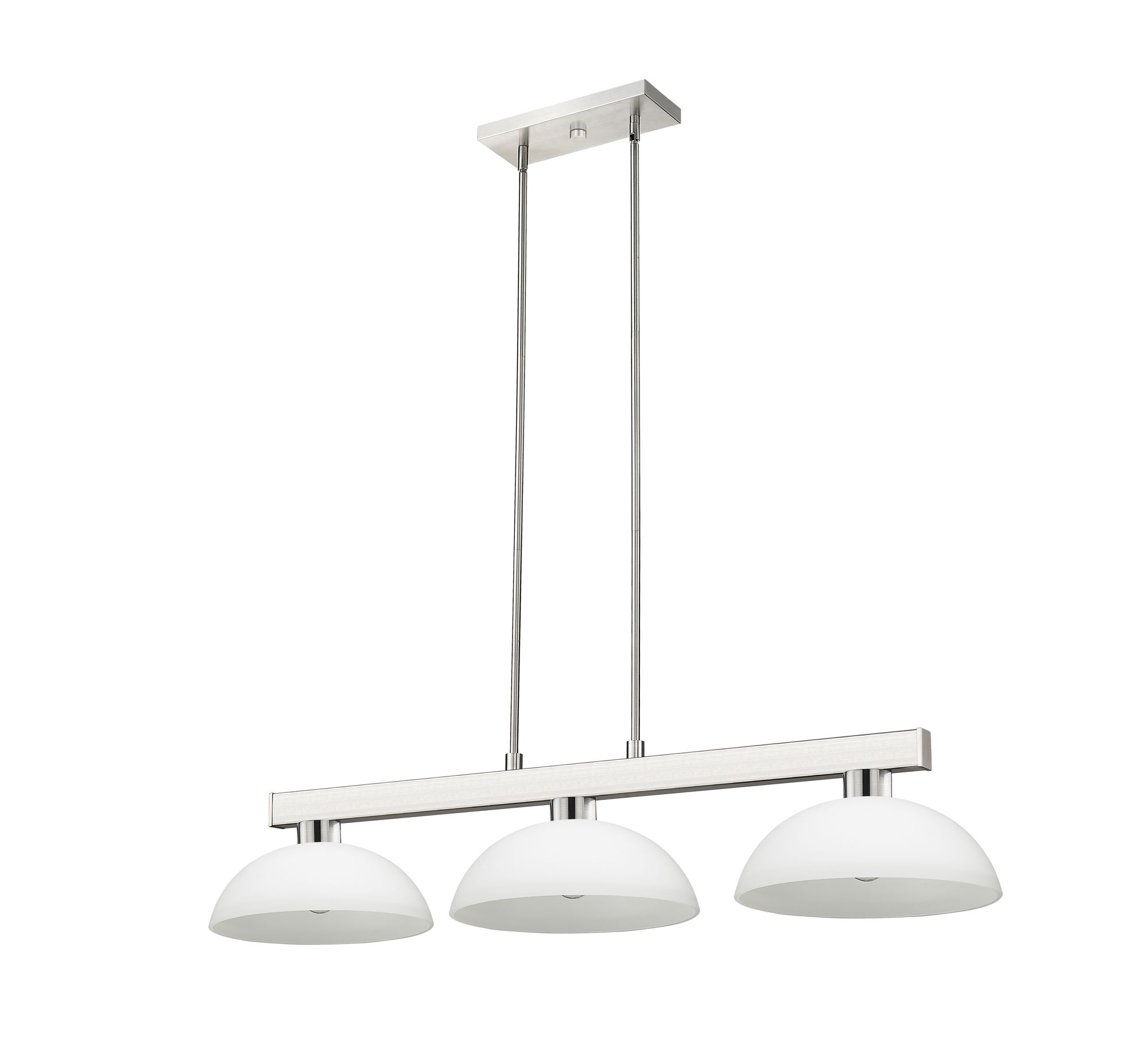 Cobalt 46" Wide Brushed Nickel 3-Light Billiard Pendant in scene