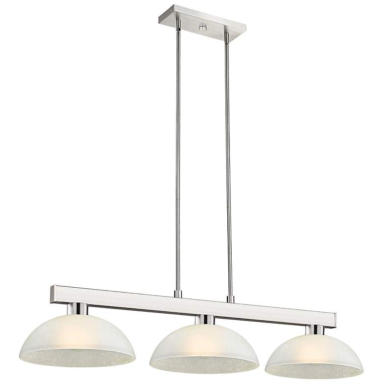 Image 1 Cobalt 46" Wide Brushed Nickel 3-Light Billiard Pendant