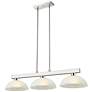1_Cobalt 46" Wide Brushed Nickel 3-Light Billiard Pendant