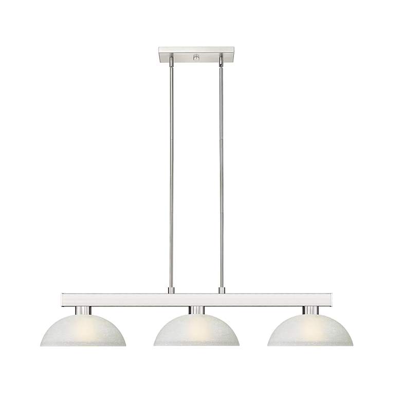 Image 3 Cobalt 46" Wide Brushed Nickel 3-Light Billiard Pendant more views