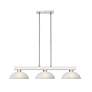 3_Cobalt 46" Wide Brushed Nickel 3-Light Billiard Pendant more views