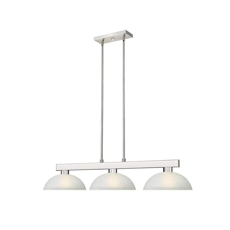Image 4 Cobalt 46" Wide Brushed Nickel 3-Light Billiard Pendant more views