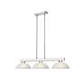 4_Cobalt 46" Wide Brushed Nickel 3-Light Billiard Pendant more views