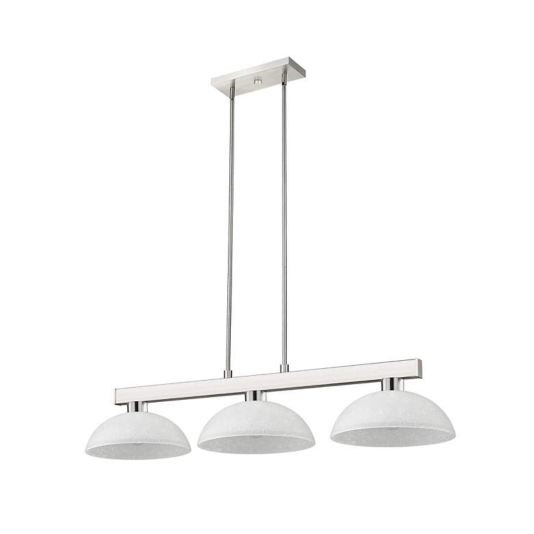 Image 6 Cobalt 46" Wide Brushed Nickel 3-Light Billiard Pendant more views