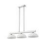 6_Cobalt 46" Wide Brushed Nickel 3-Light Billiard Pendant more views