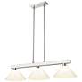 2_Cobalt 46" Wide Brushed Nickel 3-Light Billiard Pendant