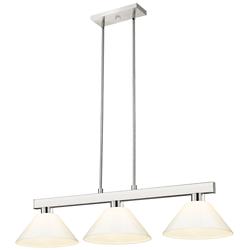 Cobalt 46" Wide Brushed Nickel 3-Light Billiard Pendant