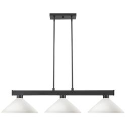 Cobalt 46" Wide Matte Black 3-Light Billiard Pendant