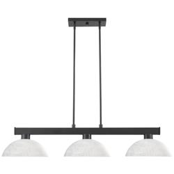 Cobalt 46" Wide Matte Black 3-Light Billiard Pendant