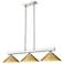 Cobalt 46"W Brushed Nickel and Gold 3-Light Billiard Pendant