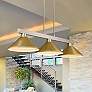 1_Cobalt 46"W Brushed Nickel and Gold 3-Light Billiard Pendant