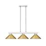 4_Cobalt 46"W Brushed Nickel and Gold 3-Light Billiard Pendant more views