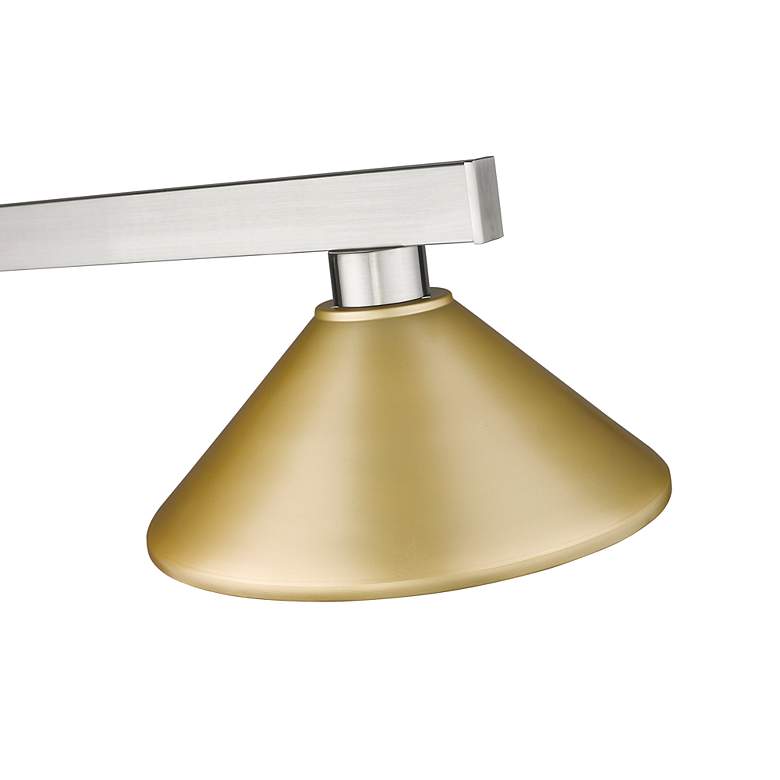 Image 6 Cobalt 46"W Brushed Nickel and Gold 3-Light Billiard Pendant more views
