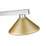 6_Cobalt 46"W Brushed Nickel and Gold 3-Light Billiard Pendant more views