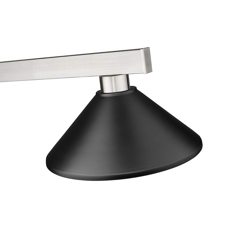Image 7 Cobalt 46"W Brushed Nickel Black 3-Light Billiard Pendant more views