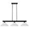 Cobalt 46"W Matte Black White Glass 3-Light Billiard Pendant