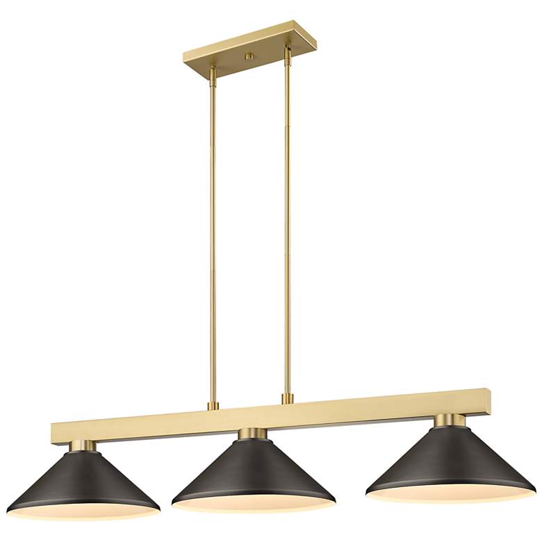 Image 1 Cobalt 49 3/4" Wide Modern Gold 3-Light Billiard Pendant