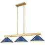 3_Cobalt 49 3/4" Wide Modern Gold 3-Light Billiard Pendant
