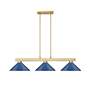 5_Cobalt 49 3/4" Wide Modern Gold 3-Light Billiard Pendant more views