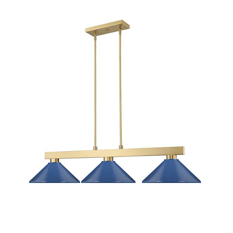 Image 6 Cobalt 49 3/4" Wide Modern Gold 3-Light Billiard Pendant more views