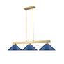 6_Cobalt 49 3/4" Wide Modern Gold 3-Light Billiard Pendant more views
