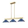 Cobalt 49 3/4" Wide Modern Gold 3-Light Billiard Pendant in scene