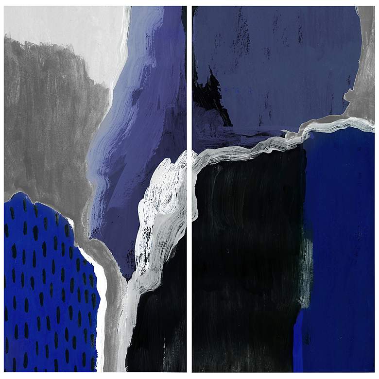 Image 3 Cobalt Abstract 72"W 2-Piece Tempered Glass Graphic Wall Art