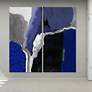 Cobalt Abstract 72"W 2-Piece Tempered Glass Graphic Wall Art in scene