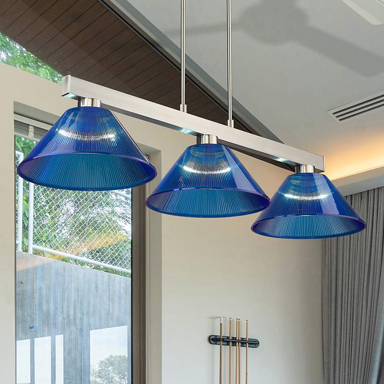 Image 1 Cobalt by Z-Lite Brushed Nickel 3 Light Billiard Light