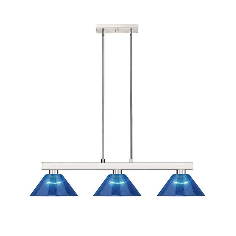 Image 4 Cobalt by Z-Lite Brushed Nickel 3 Light Billiard Light more views