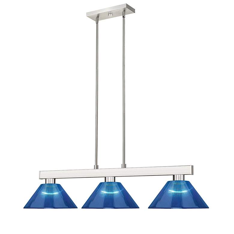Image 5 Cobalt by Z-Lite Brushed Nickel 3 Light Billiard Light more views