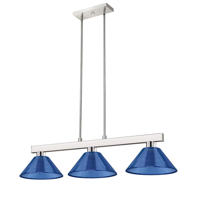 Image 7 Cobalt by Z-Lite Brushed Nickel 3 Light Billiard Light more views