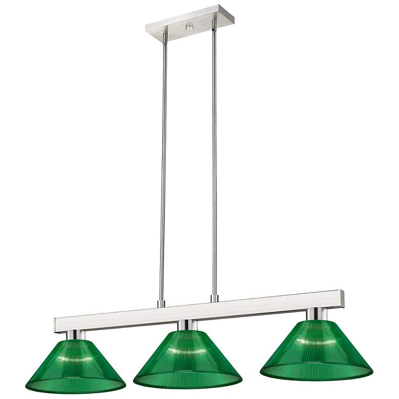 Image 1 Cobalt by Z-Lite Brushed Nickel 3 Light Billiard Light