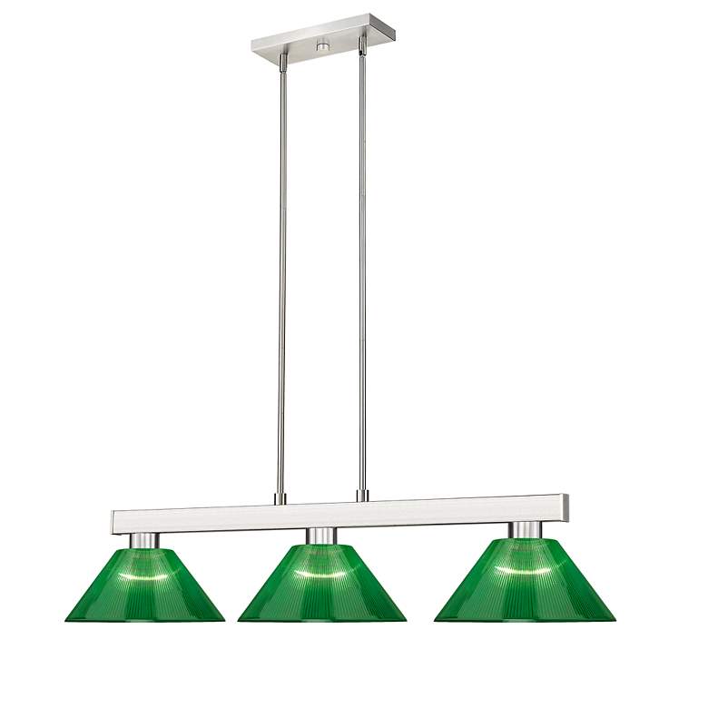 Image 3 Cobalt by Z-Lite Brushed Nickel 3 Light Billiard Light more views