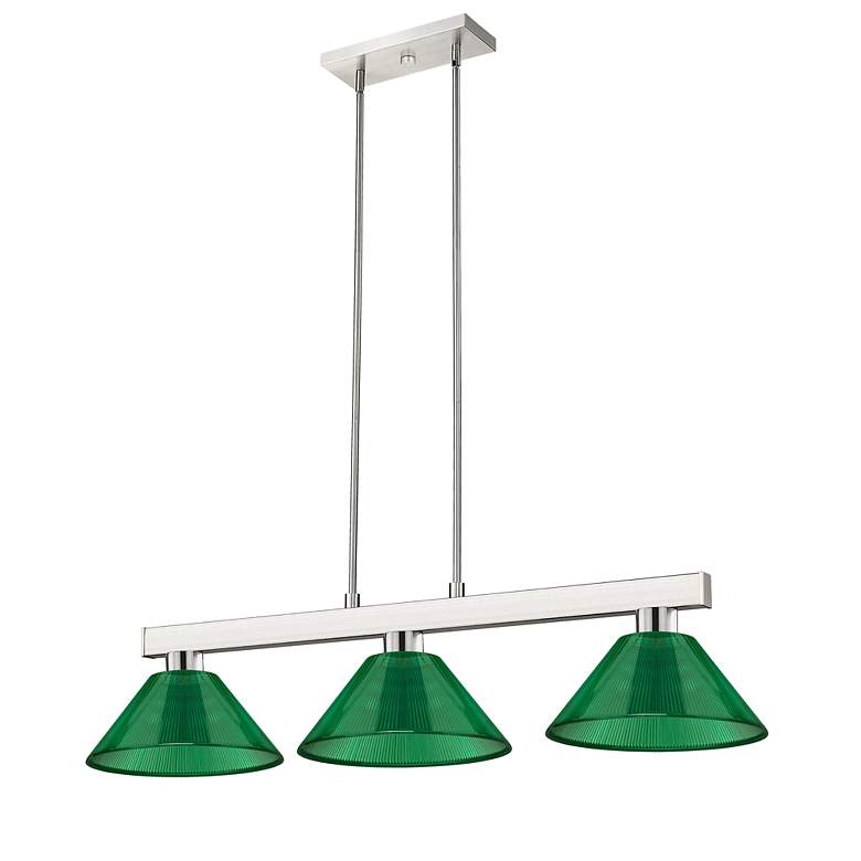Image 5 Cobalt by Z-Lite Brushed Nickel 3 Light Billiard Light more views