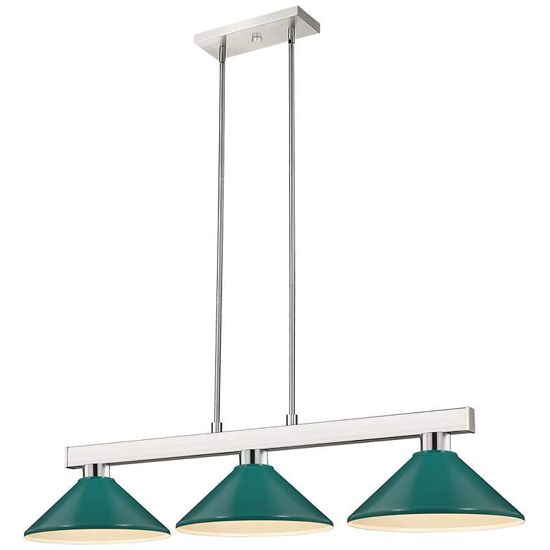 Image 1 Cobalt by Z-Lite Brushed Nickel 3 Light Billiard Light