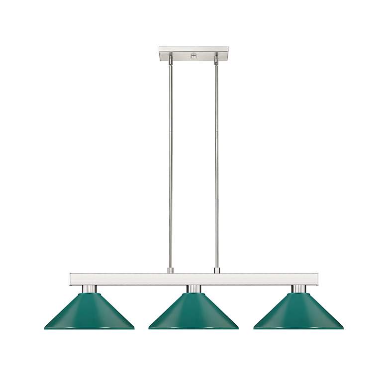 Image 3 Cobalt by Z-Lite Brushed Nickel 3 Light Billiard Light more views