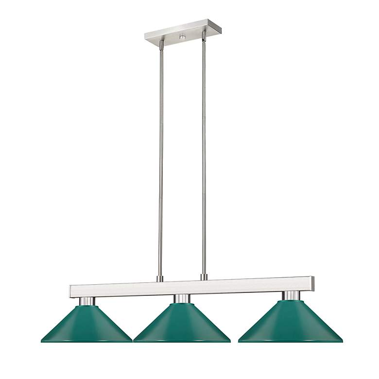 Image 4 Cobalt by Z-Lite Brushed Nickel 3 Light Billiard Light more views