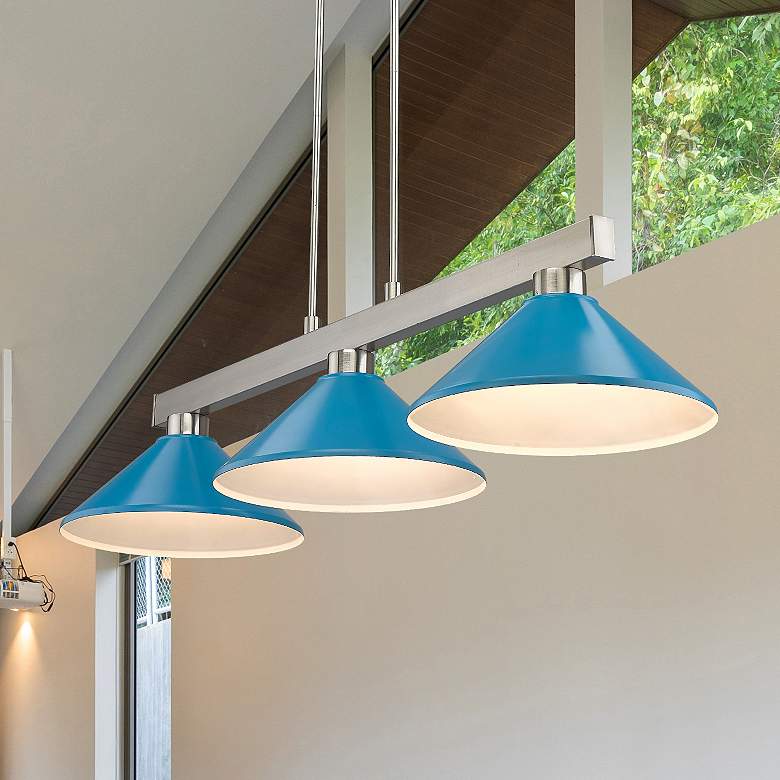 Image 1 Cobalt by Z-Lite Brushed Nickel 3 Light Billiard Light