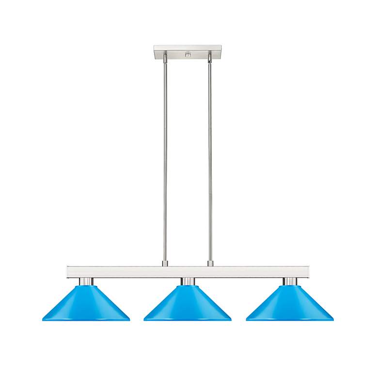 Image 4 Cobalt by Z-Lite Brushed Nickel 3 Light Billiard Light more views