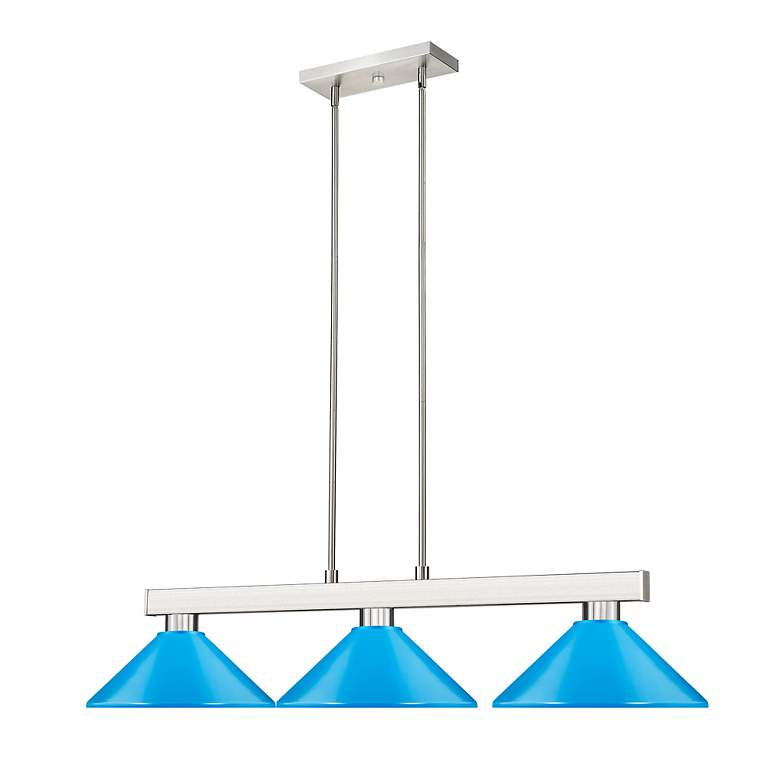 Image 5 Cobalt by Z-Lite Brushed Nickel 3 Light Billiard Light more views
