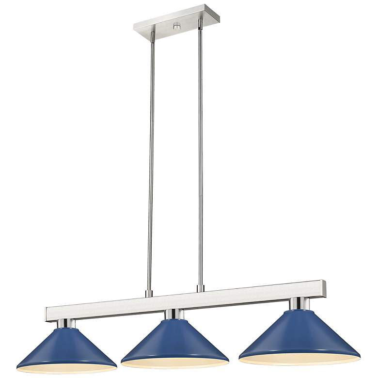 Image 2 Cobalt by Z-Lite Brushed Nickel 3 Light Billiard Light
