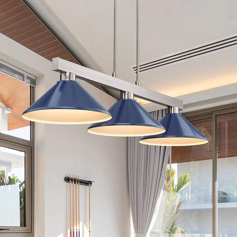 Image 1 Cobalt by Z-Lite Brushed Nickel 3 Light Billiard Light