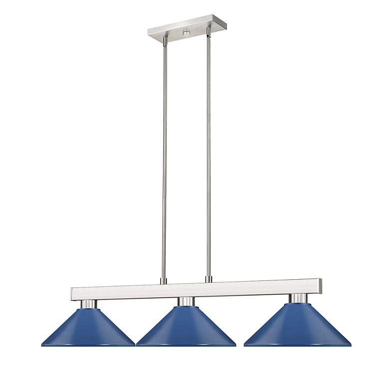 Image 5 Cobalt by Z-Lite Brushed Nickel 3 Light Billiard Light more views