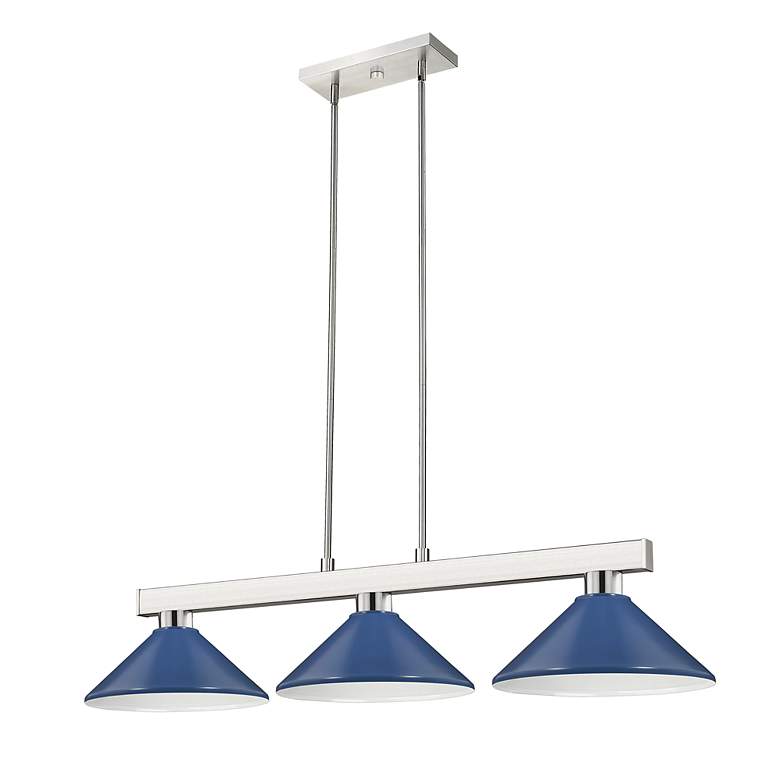 Image 7 Cobalt by Z-Lite Brushed Nickel 3 Light Billiard Light more views